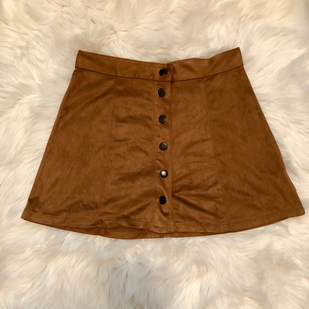 American Eagle Outfitters tan suede mini skirt